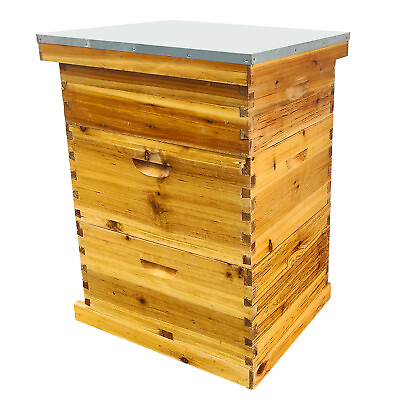 #ad Langstroth 30 Frames Wooden Beehive Box Kit with Waxed Boxes 2 Deep and 1 Medium $145.99