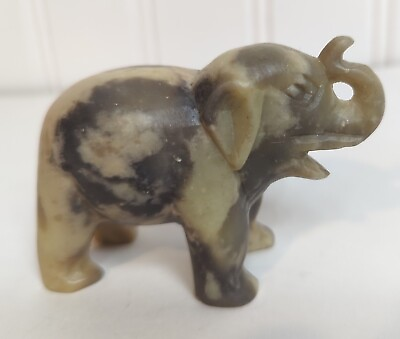 #ad Vintage Marble Elephant Minatures Excellent Condition CO63 $13.00