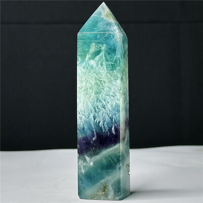 #ad 5.5quot; 0.66LB Crystal Feather Fluorite Tower Point Obelisk Healing Reiki Energy $35.42