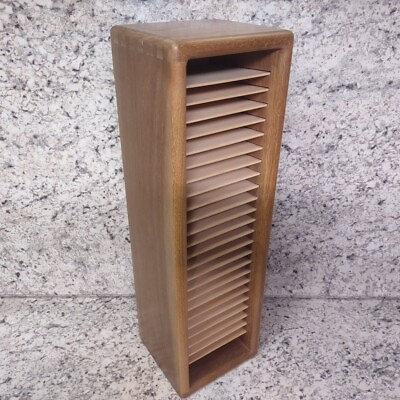 #ad 25 Slot Solid Wood Rack Storage Holder Wall Mounted Shelf New Wing Designs USA $29.95