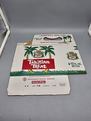#ad Canada Dry Tahitian Treat Vintage Cardboard Carrier Six Pack Carton $7.19