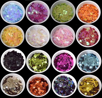 #ad 59 COLOURS 600 Round 5MM Loose Sequins Flat Sewing Crafts Trim Costume 1307 GBP 2.59