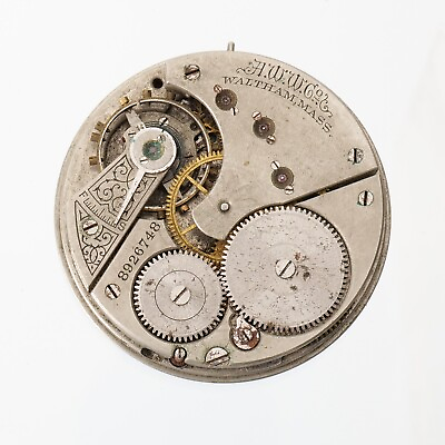 #ad A.W. CO WALTHAM WHITE DIAL MOVEMENT PARTS REPAIRS WATCHMAKERS SERIAL 8926748 $22.49