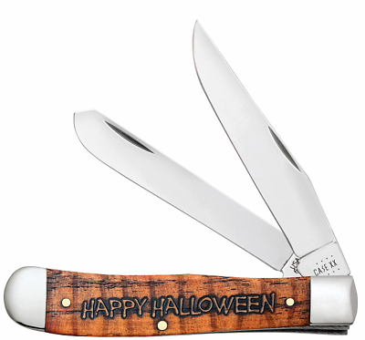 #ad Case xx 2021 Happy Halloween Trapper Orange Bone 10599 Stainless Pocket Knife $166.69