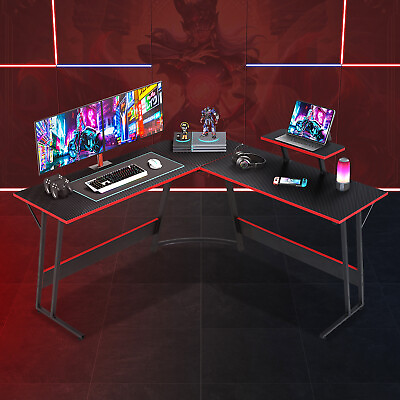 #ad Gaming Desk L Shaped Corner Desk Studying Table Large Desktop Desk For Boy Gift $69.99