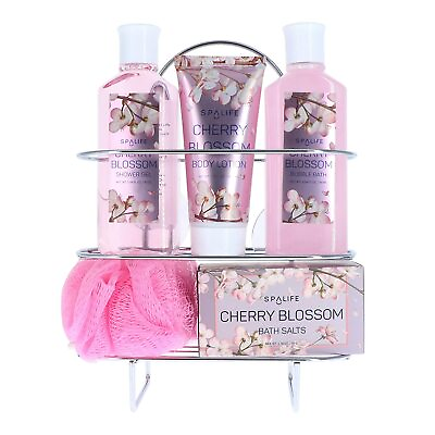 #ad Spa Life Cherry Blossom Shower Caddie 5 Pack Gift Set $15.99