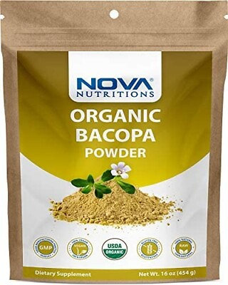 #ad Nova Nutritions Certified Organic Bacopa Powder 16 OZ 454 gm $10.99