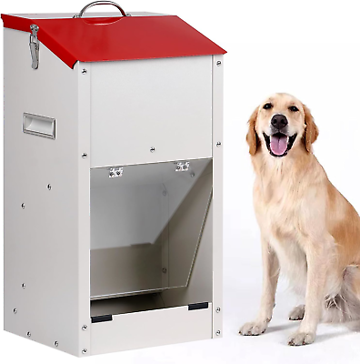 #ad Galvanized Automatic Dog Feeder Large Breed Dog Food Dispenser for Large Dogs $100.39