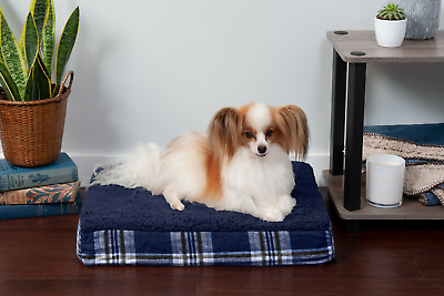 #ad Deluxe Mattress Dog Bed Faux Sheepskin amp; Plaid $22.99