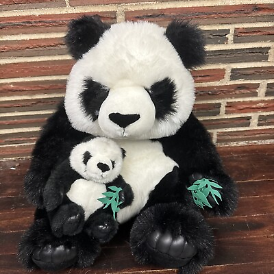 #ad Animal Planet Stuffed Animal Panda Bear Black White Teddy Bear Plush Mom amp; Baby $49.99
