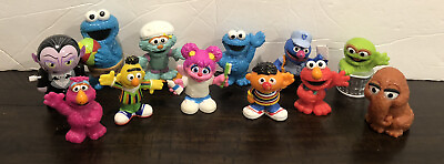 #ad Sesame Street SNUFFY 3” Toy Lot 12 GROVER Elmo Ernie Cookie M Zoe Tully $28.88