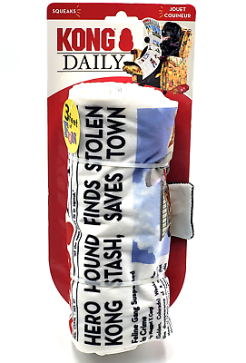 #ad KONG Daily Newspaper LARGE Crinkley 6 Squeaker Plush 3ft Tug amp; Shake Dog Toy $18.89