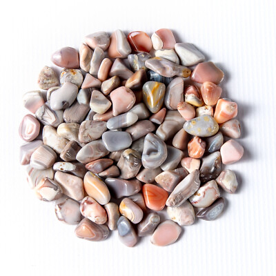 #ad 1 2 lb Tumbled Pink Botswana Agate Gemstone Crystals 75 120 Stones Gem Specimens $14.99