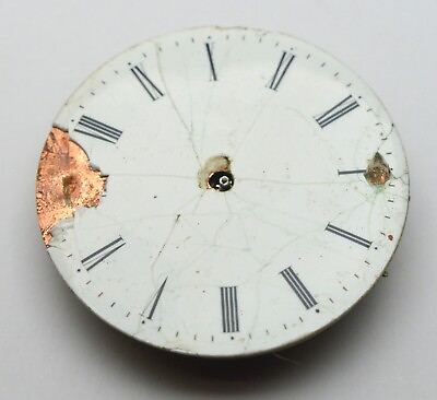 #ad 19th CENTURY OLD LARGE MECHANICAL POCKET WATCH DIAL MOVEMENT 42mm $12.71