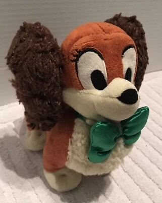 #ad Disney Plush Lady and the Tramp Green Bow 8quot; Stuffed Animal Fast Shipping EUC $9.99