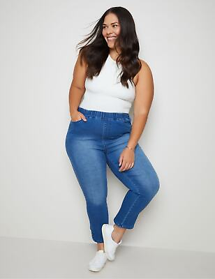 #ad Plus Size Womens Jeans Curved Hem Ankle Length Denim Jegging AUTOGRAPH $87.92
