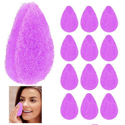#ad 12 Pc Facial Exfoliating Buff Lavender Vitamin E Cleansing Sponges Scrubber Pads $8.65