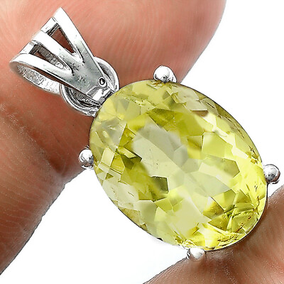 #ad Natural Lemon Quartz 925 Sterling Silver Pendant Jewelry P 1013 $8.99