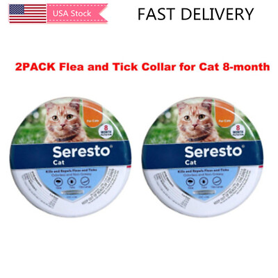 #ad 2PCS Seresto Cat Fleaamp;Tick Collar for Cat 8 Month Protection Collar New Sealed $25.98