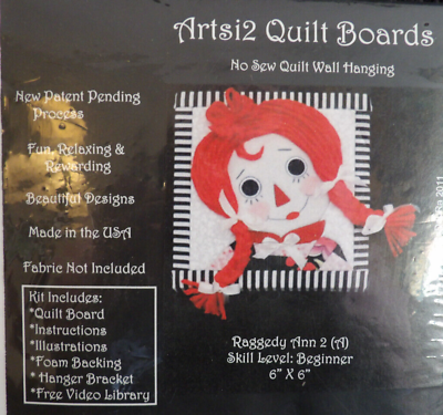 #ad Raggedy Ann 2 Artsi2 Quilt Boards Beginner No Sew Quilt Wall Hanging $7.99