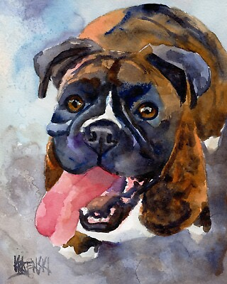 #ad Boxer Dog 11x14 signed art PRINT RJK from painting Boxer Dog Gifts  $31.50