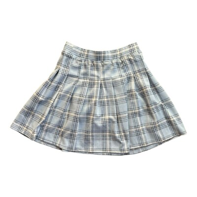 #ad SO Pleated High Rise Skirt Plaid Blue Size 10 12 $9.00