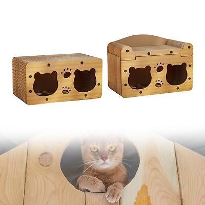 #ad Cat Corrugated House Interactive Kitty Condo for Cat Birthday Home Decor $67.43