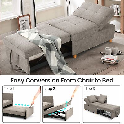 #ad ⭐Folding Ottoman Sofa Bed Convertible Chair 4 in 1 Multi Function Sleeper Sofa ⭐ $207.99