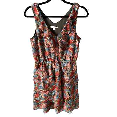 #ad Eliot women’s multicolor floral silk tiered sleeveless mini dress size 0 $36.00