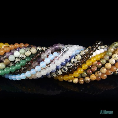 #ad natural gemstone beads 6mm round stone jewelry design DIY 15.5quot; $5.49