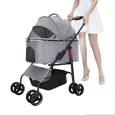 #ad Dog Stroller for Small Medium Dogs Cat Stroller with Detachable Carrier Fol... $118.58