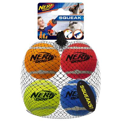 #ad 4 Pack Squeak Tennis Ball Blue Green Orange and Red $19.31