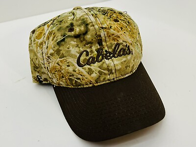 #ad Cabelas Zonz Hat Cap Adjustable Camo Brown Bill $9.99