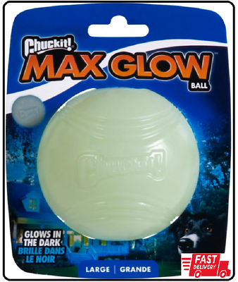 #ad Chuckit Max Glow Ball Dog Toy Large 3 Inch Diameter for Dogs 60 100 lbs $10.30