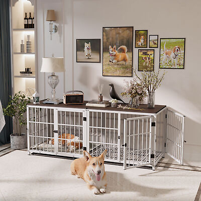 #ad Heavy Duty Dog Crate Dogs Furniture Style cage for Jumbo Large Medium Small Dogs $199.96