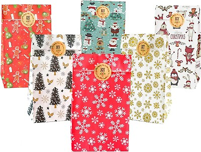 30 Count Christmas Treat Bags Christmas Paper Goody Bags $6.00