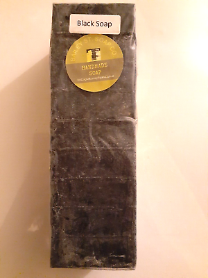 #ad Black handmade soap loaf 9 Precut square bars $20.90
