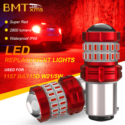 #ad 2PCS LED Brake Stop Tail Light Bulbs 1157 7528 2057 BAY15D Red Super Bright $12.49