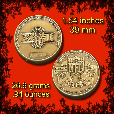 #ad Super Bowl XVII Challenge Coin WASHINGTON vs MIAMI FREE SHIPPING $20.00