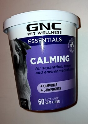 #ad GNC Pets Essentials Calming Soft Chew Dog Supplements 60 Ct Bacon Flavor 07 2026 $9.99