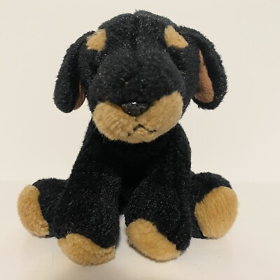 #ad Russ Puppy Dog Roxy Plush Black Brown Stuffed Animal Lovey Rottweiler Toy Puppy $14.99