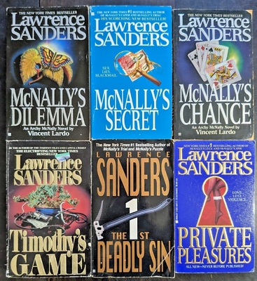 #ad Lawrence Sanders 6 Book Lot Paperback Mystery Novels McNally#x27;s Free Shipping $15.95