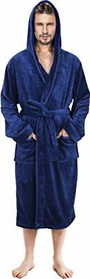 #ad Bathrobe For Men Fleece Hooded Plush Long Bathrobes Ultra Soft NY Threads $22.53