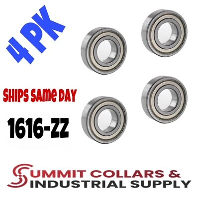 #ad Ball Bearing 1616 ZZ Shielded high quality 1 2quot;x1 1 8quot;x3 8quot; 4 pk $8.94