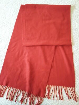 #ad Italy Design Crimson Red Cashmere Blend Scarf Wrap w Fringe Soft amp; Warm 12x69quot; $24.50