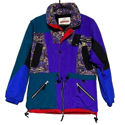 #ad Vintage Obermeyer Jacket Junior#x27;s Size 14 Winter Snowboarding Skiing 90s Coat $14.98