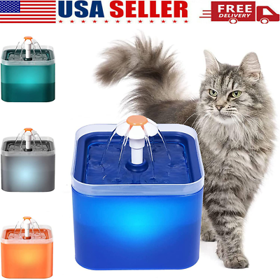 NEW Pet Water Fountain Electric Automatic Dog Cat Drinking Dispenser Silent 2.0L $27.98