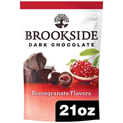 #ad BROOKSIDE Dark Chocolate and Pomegranate Flavored Snacking Chocolate Bag 21 oz $14.86