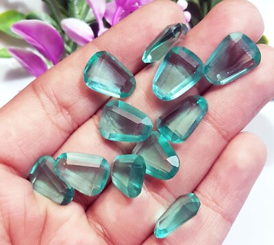 #ad MM Size Lot Green Topaz Total 40.10 Ct 11 Pcs Loose Gemstone With Free Gift $15.29