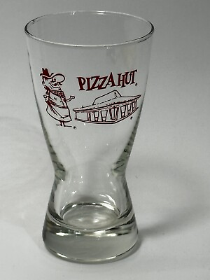 #ad Vintage Pizza Hut Pizza Pete Quality Reigns Supreme Drinking Beer Glass 6” $14.35